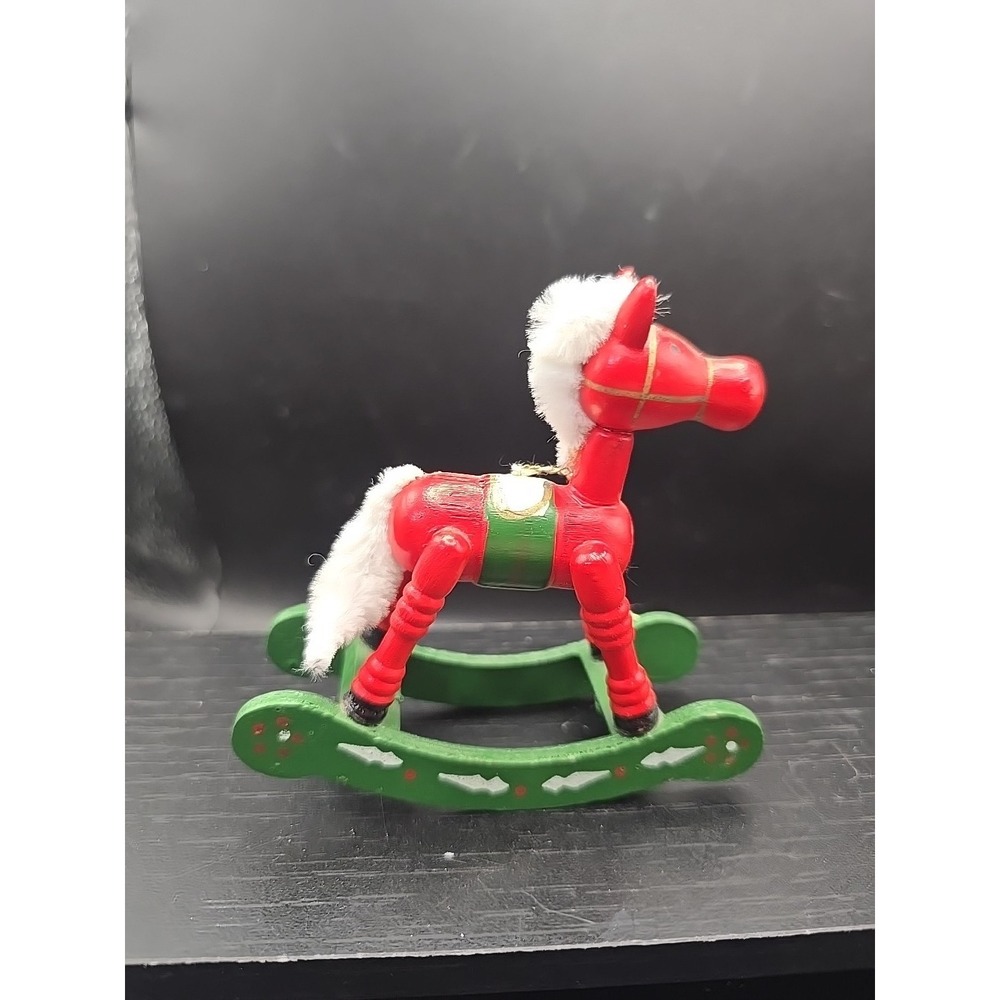 Vintage Hand Painted 1980's Trim Shoppe Toy Shop Christmas Rocking Horse Gift